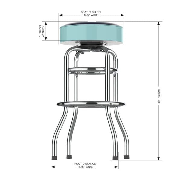 Seattle Kraken Chrome Bar Stool 3