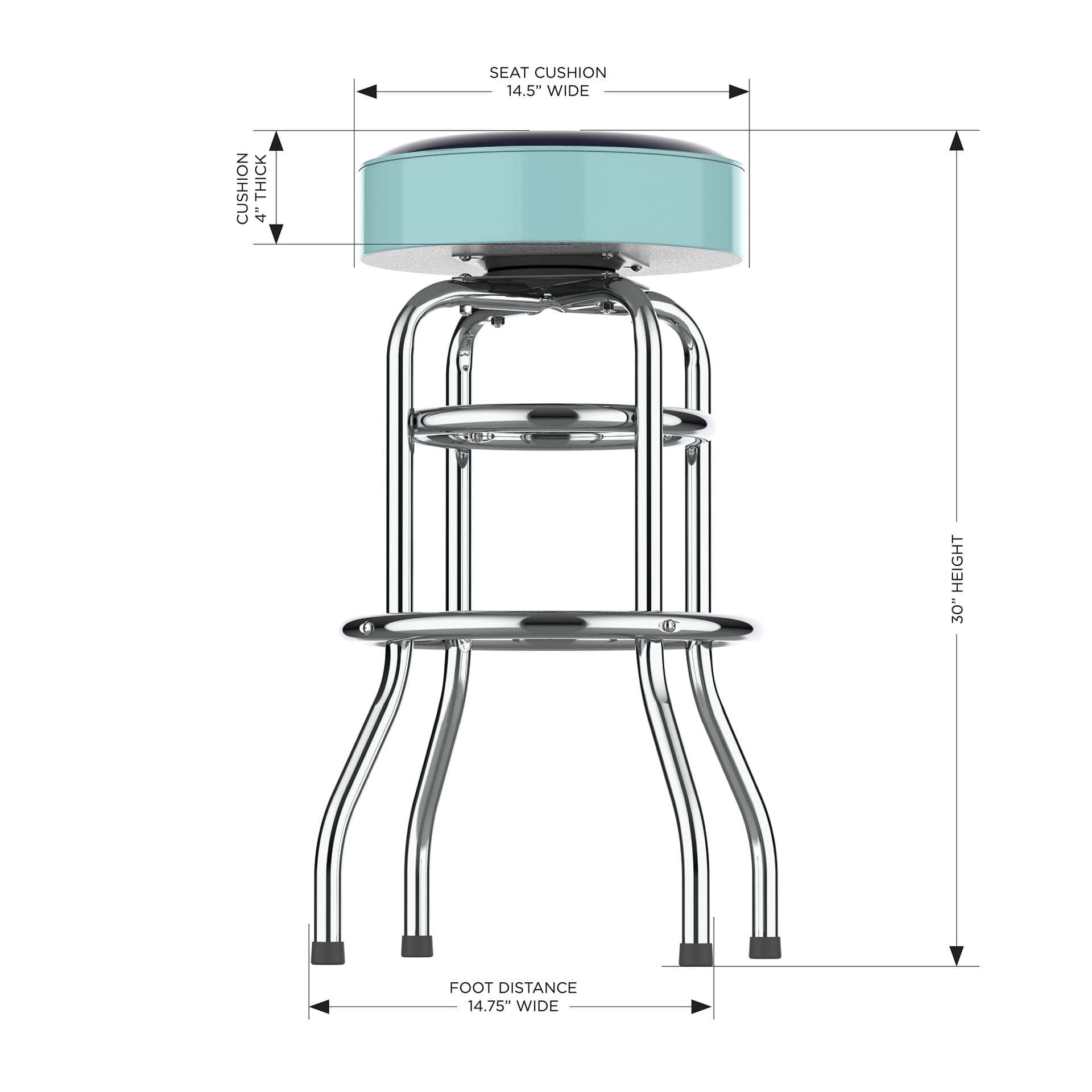 Seattle Kraken Chrome Bar Stool 4 Seattle Kraken Chrome Bar Stool - Image 4