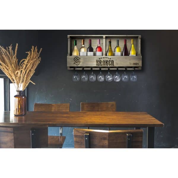 Seattle Kraken Reclaimed Wood Bar Shelf 3
