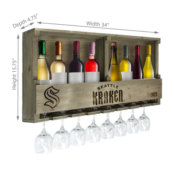 Seattle Kraken Reclaimed Wood Bar Shelf 4
