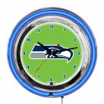 Seattle Seahawks 14" Neon Chrome Clock for Fan Room or Office 5 Seattle Seahawks 14" Neon Chrome Clock for Fan Room or Office