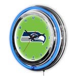 Seattle Seahawks 14" Neon Chrome Clock for Fan Room or Office 7 Seattle Seahawks 14" Neon Chrome Clock for Fan Room or Office
