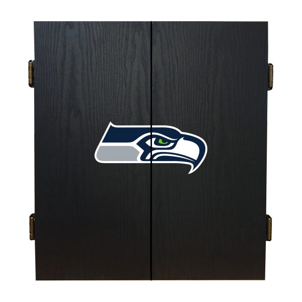 Seattle Seahawks Bristle Dartboard Cabinet Set 3