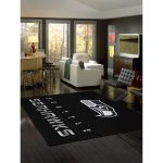 Seattle Seahawks Chrome 8x11 Area Rug Officially Licensed