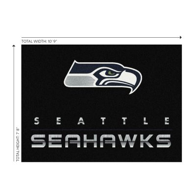Seattle Seahawks Chrome 8x11 Area Rug Officially Licensed
