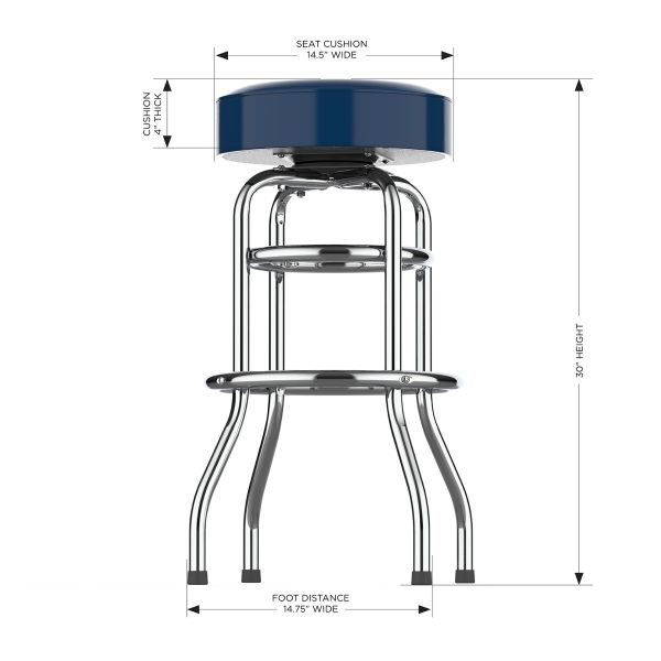 Seattle Seahawks Chrome Logo American Crafted Bar Stool 1