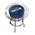Seattle Seahawks Chrome Logo American Crafted Bar Stool
