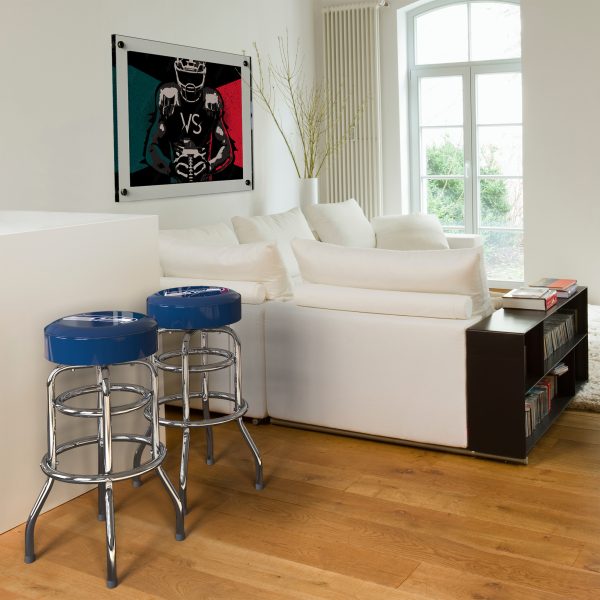 Seattle Seahawks Chrome Logo American Crafted Bar Stool 5