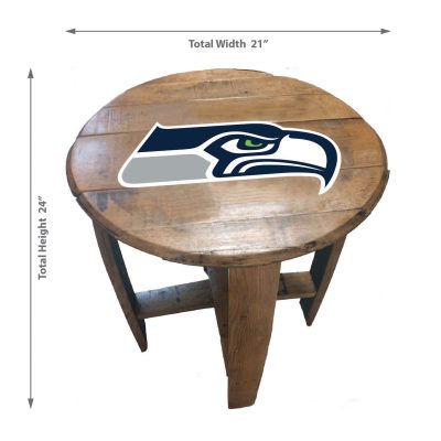 Seattle Seahawks NFL Authentic Oak Whiskey Barrel Side Table