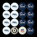 Seattle Seahawks Regulation Billiard Ball Set With Numbers