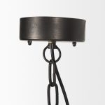 Selma Black Wood Bead and Metal Chandelier