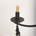 Selma Black Wood Bead and Metal Chandelier