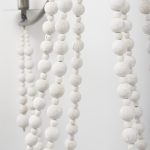 Selma White Wood Bead and Metal Chandelier