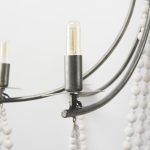 Selma White Wood Bead and Metal Chandelier