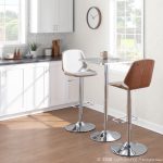 Serena Grey Fabric Walnut Wood Mid-Century Modern Swivel Barstool 16 Serena Grey Fabric Walnut Wood Mid-Century Modern Swivel Barstool