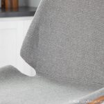 Serena Grey Fabric Walnut Wood Mid-Century Modern Swivel Barstool 18 Serena Grey Fabric Walnut Wood Mid-Century Modern Swivel Barstool