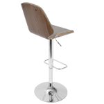 Serena Grey Fabric Walnut Wood Mid-Century Modern Swivel Barstool 23 Serena Grey Fabric Walnut Wood Mid-Century Modern Swivel Barstool
