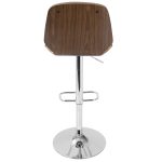 Serena Grey Fabric Walnut Wood Mid-Century Modern Swivel Barstool 24 Serena Grey Fabric Walnut Wood Mid-Century Modern Swivel Barstool