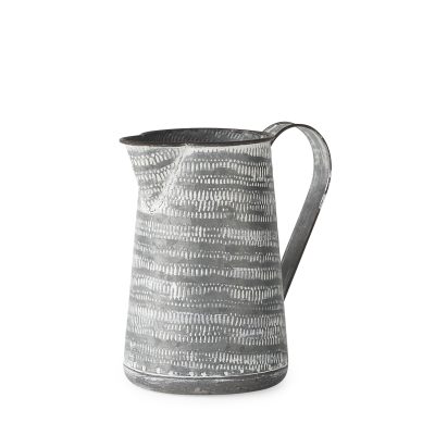 Serena I 8H Small Gray/White Textured Metal Jug