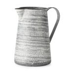 Serena II 11.2H Large Gray/White Textured Metal Jug