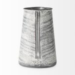 Serena II 11.2H Large Gray/White Textured Metal Jug