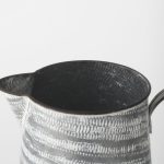 Serena II 11.2H Large Gray/White Textured Metal Jug