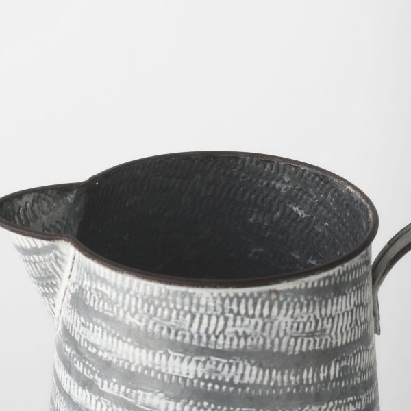 Serena II 11.2H Large GrayWhite Textured Metal Jug 6
