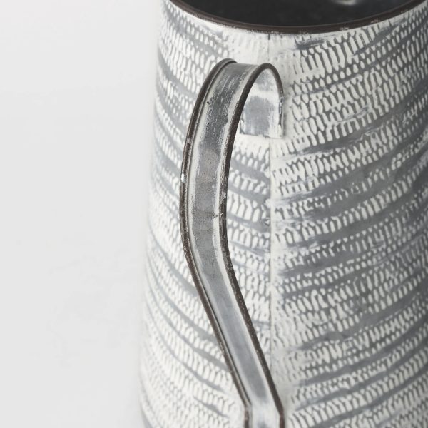 Serena II 11.2H Large GrayWhite Textured Metal Jug 7