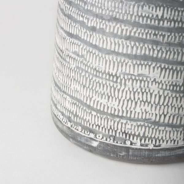 Serena II 11.2H Large GrayWhite Textured Metal Jug 9