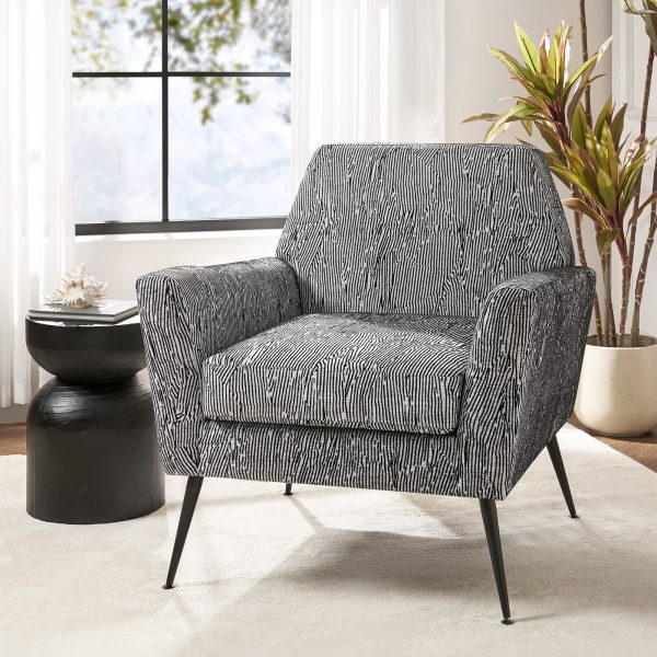 Sergei Geometric Art Deco Mid Century Modern Accent Armchair 1