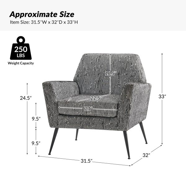 Sergei Geometric Art Deco Mid Century Modern Accent Armchair 4
