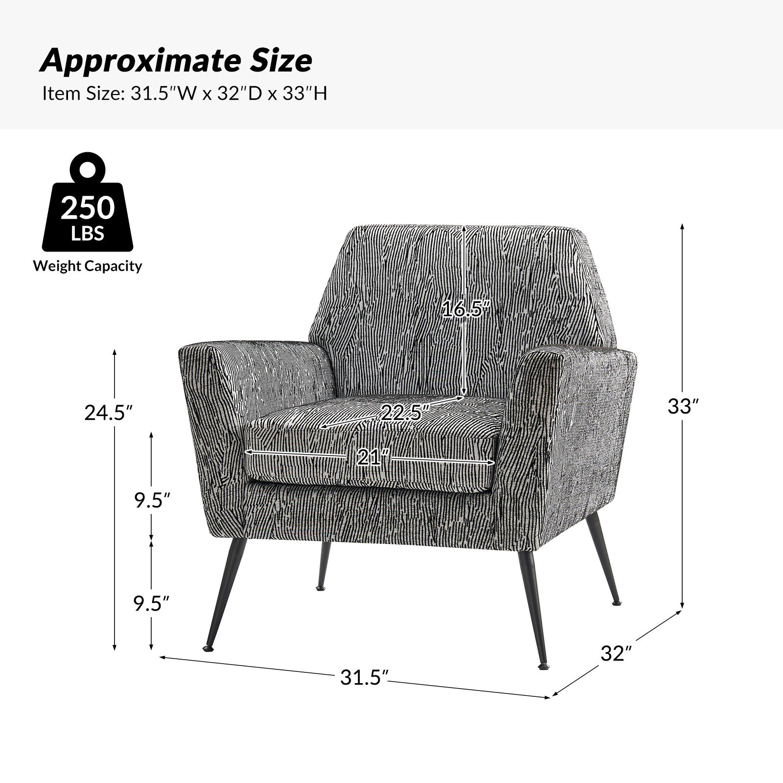 Sergei Geometric Art Deco Mid-Century Modern Accent Armchair 5 Sergei Geometric Art Deco Mid-Century Modern Accent Armchair - Image 5
