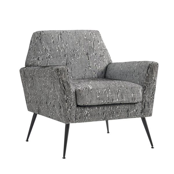Sergei Geometric Art Deco Mid Century Modern Accent Armchair