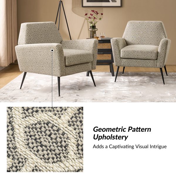 Sergei Harbor Geometric Pattern Mid Century Modern Armchair 2