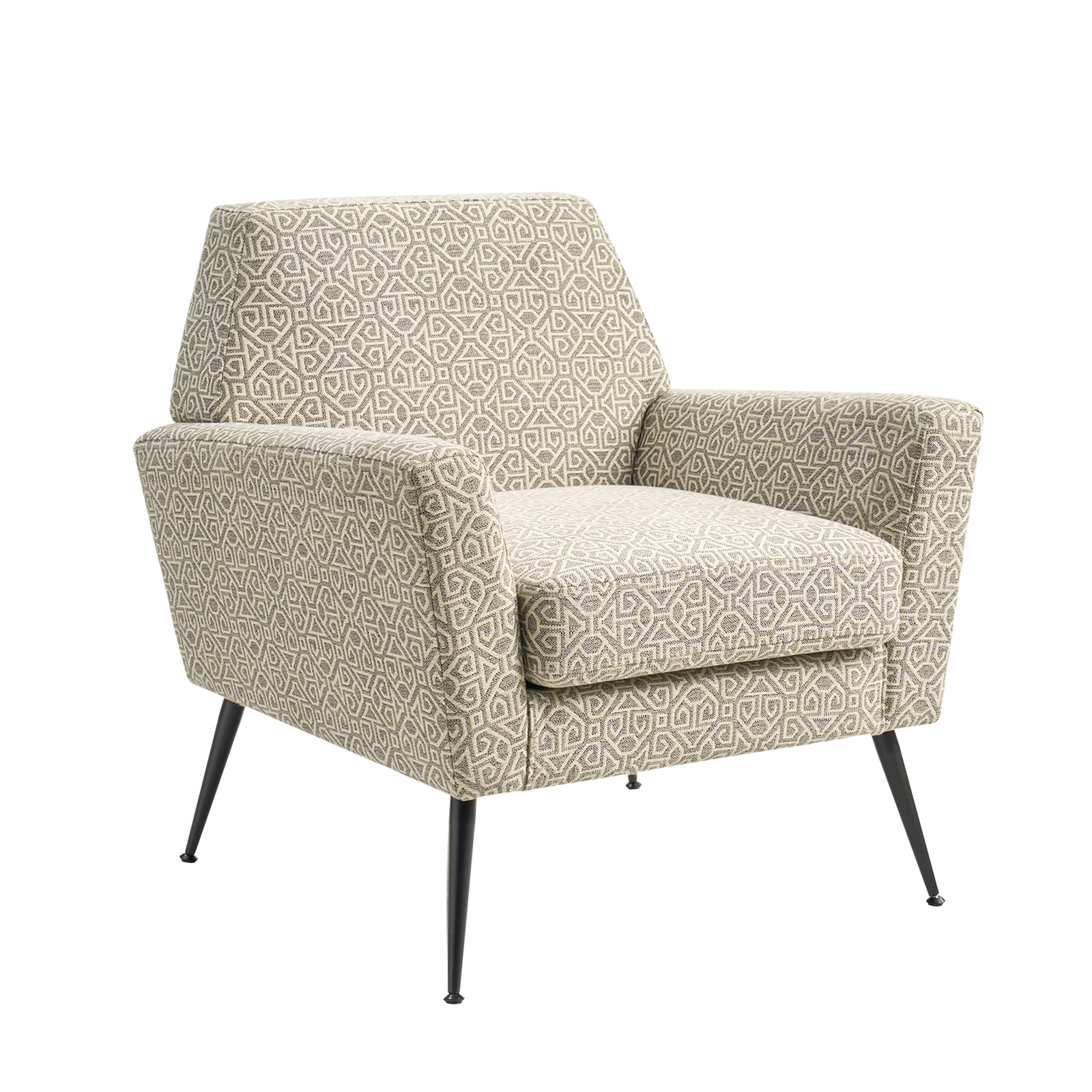 Sergei Harbor Geometric Pattern Mid-Century Modern Armchair 1 Sergei Harbor Geometric Pattern Mid-Century Modern Armchair