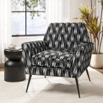 Sergei IKAT Geometric Mid-Century Modern Armchair