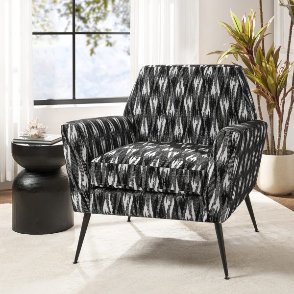 Sergei IKAT Geometric Mid Century Modern Armchair 1