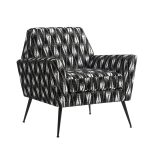 Sergei IKAT Geometric Mid-Century Modern Armchair