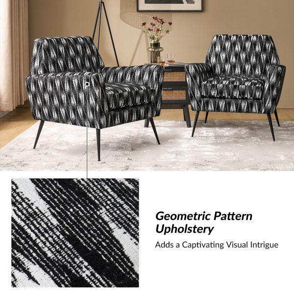 Sergei IKAT Geometric Mid Century Modern Armchair 2