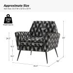 Sergei IKAT Geometric Mid-Century Modern Armchair