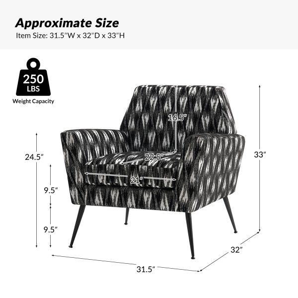 Sergei IKAT Geometric Mid Century Modern Armchair 4