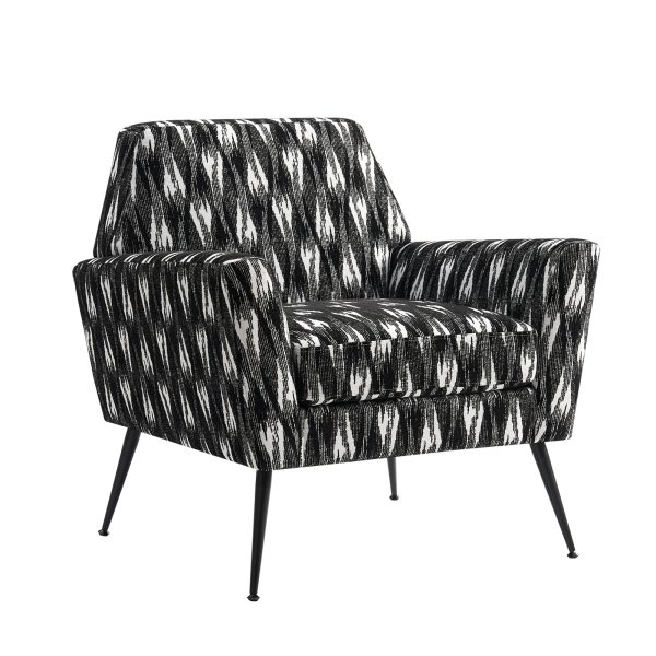 Sergei IKAT Geometric Mid Century Modern Armchair