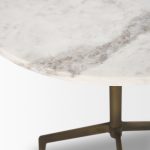 Serre Marble Top 3 Prong Gold Metal Base End Table