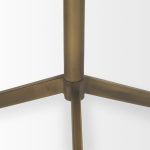 Serre Marble Top 3 Prong Gold Metal Base End Table