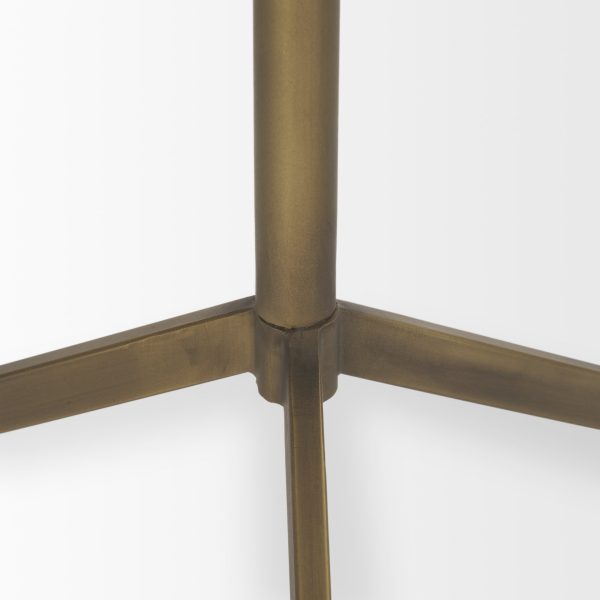 Serre Marble Top 3 Prong Gold Metal Base End Table 7