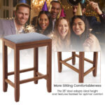 Upholstered Bar Stools with Wood Frame and Footrest (Set of 2)