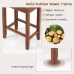 Upholstered Bar Stools with Wood Frame and Footrest (Set of 2)