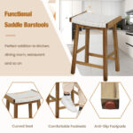 Seaweed Woven Seat Bar Stools with Wood Frame (Set of 2)