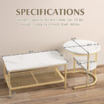Nesting Coffee Tables with Faux Marble Tops and Storage (Set of 2)