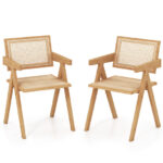 Mid-Century Rattan Accent Chairs with Bamboo Frame Natural (Set of 2) 10 Mid-Century Rattan Accent Chairs with Bamboo Frame Natural (Set of 2)